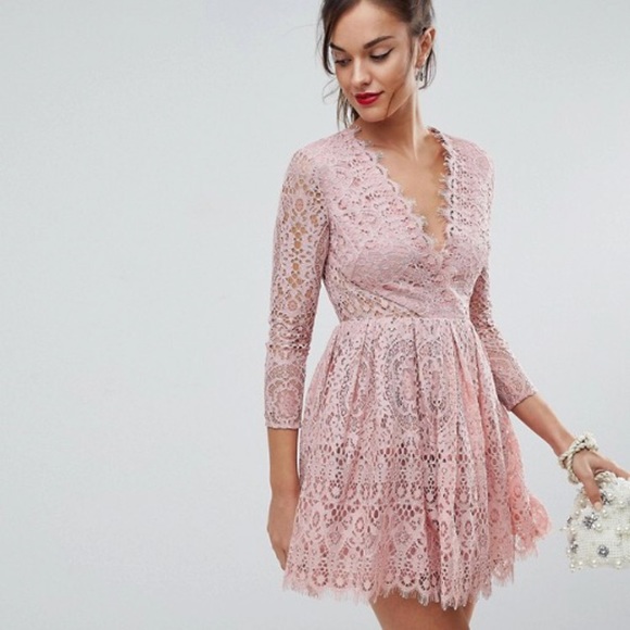 ASOS Dresses & Skirts - ASOS Long Sleeve Lace Mini Dress NWOT